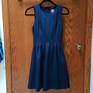 Vince Camuto Navy Pleated Dress